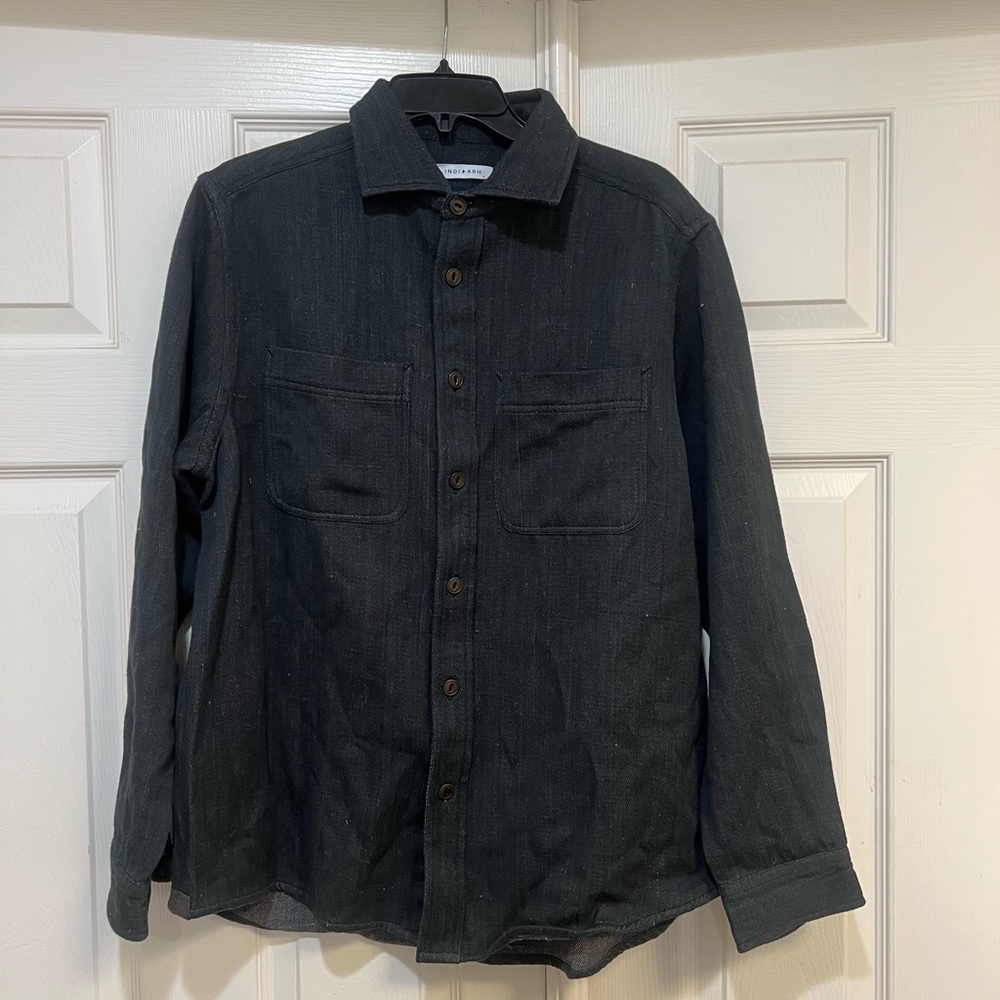 INDI + ASH Ames Workshirt Iron Indigo Denim Large